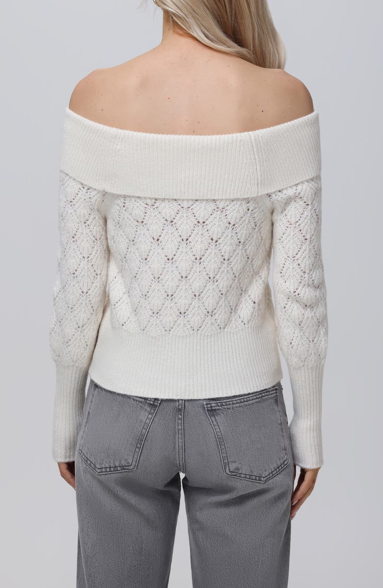 525 Camilla Pointelle Off the Shoulder Sweater, Alternate, color, 