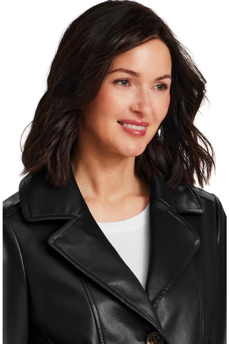 Faux Leather Coat, Alternate, color, BLACK