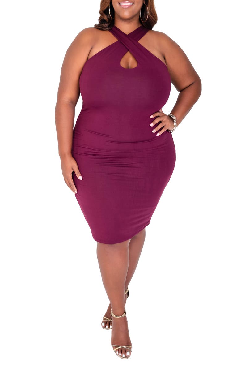 KIN by Kristine Cross Neck Halter Dress, Main, color,