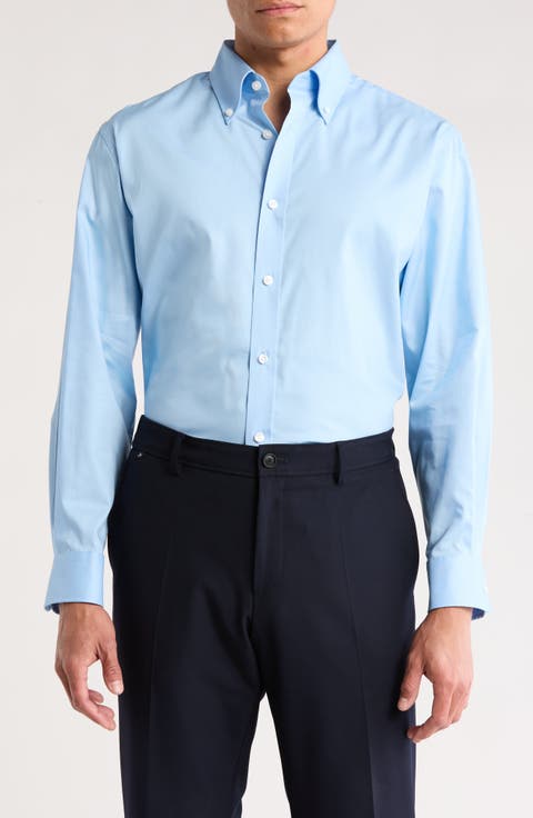 Traditional Fit Non-Iron Cotton Button-Down Dress Shirt (Regular & Big)