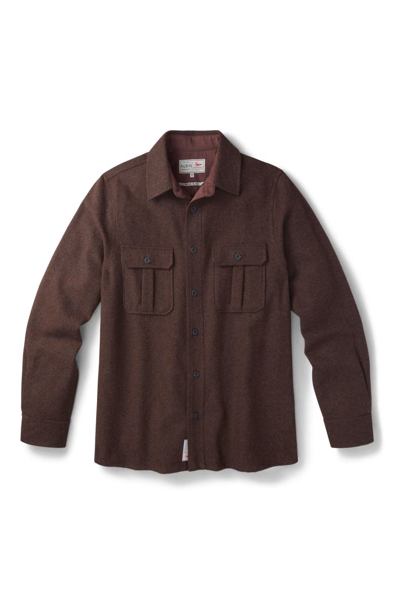 Aubin Lysaghts Wool Overshirt, Alternate, color, Dark Chocolate