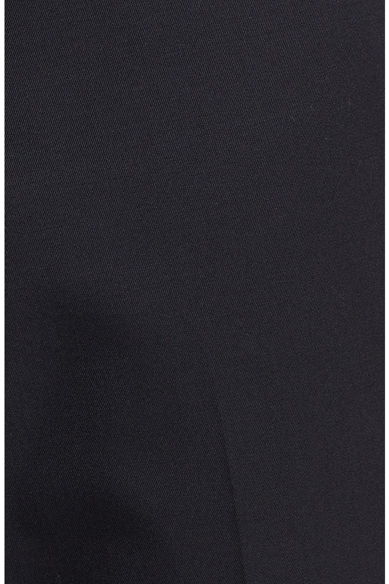 Flat Front Worsted Wool Trousers, Alternate, color, BLACK