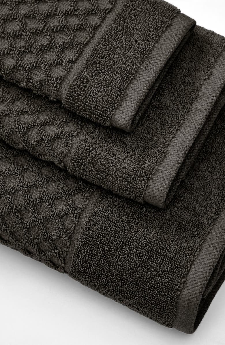 Woven & Weft Diamond Waffle Textured 2-Piece Bath Sheet Set, Alternate, color, Midnight