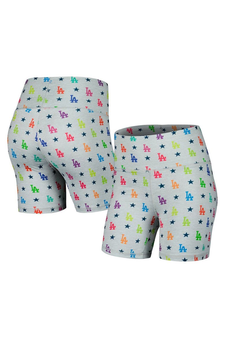Women's Terez Gray Los Angeles Dodgers TLC Rainbow Shorts, Main, color, Gray