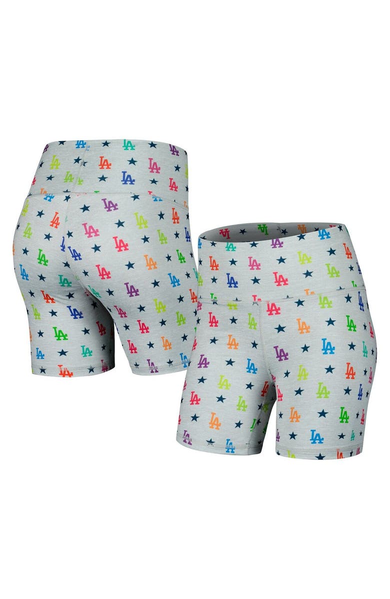Terez Women's Terez Gray Los Angeles Dodgers TLC Rainbow Shorts, Main, color, Gray