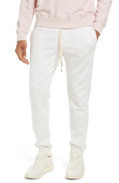 Men s White Joggers Sweatpants