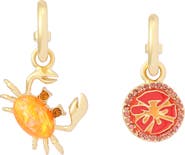 Kurt Geiger London Crab & Tomato Mismatched Drop Earrings
