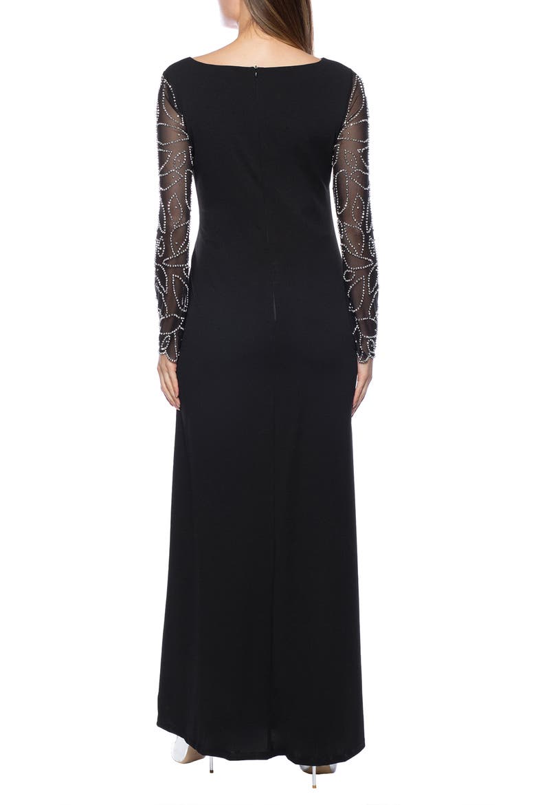 Beaded Sleeve Wrap Jumpsuit, Alternate, color, BLACK
