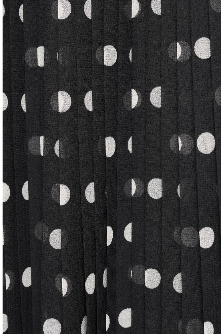 Adela Polka Dot Pleated Chiffon Palazzo Pants, Alternate, color, BLACK