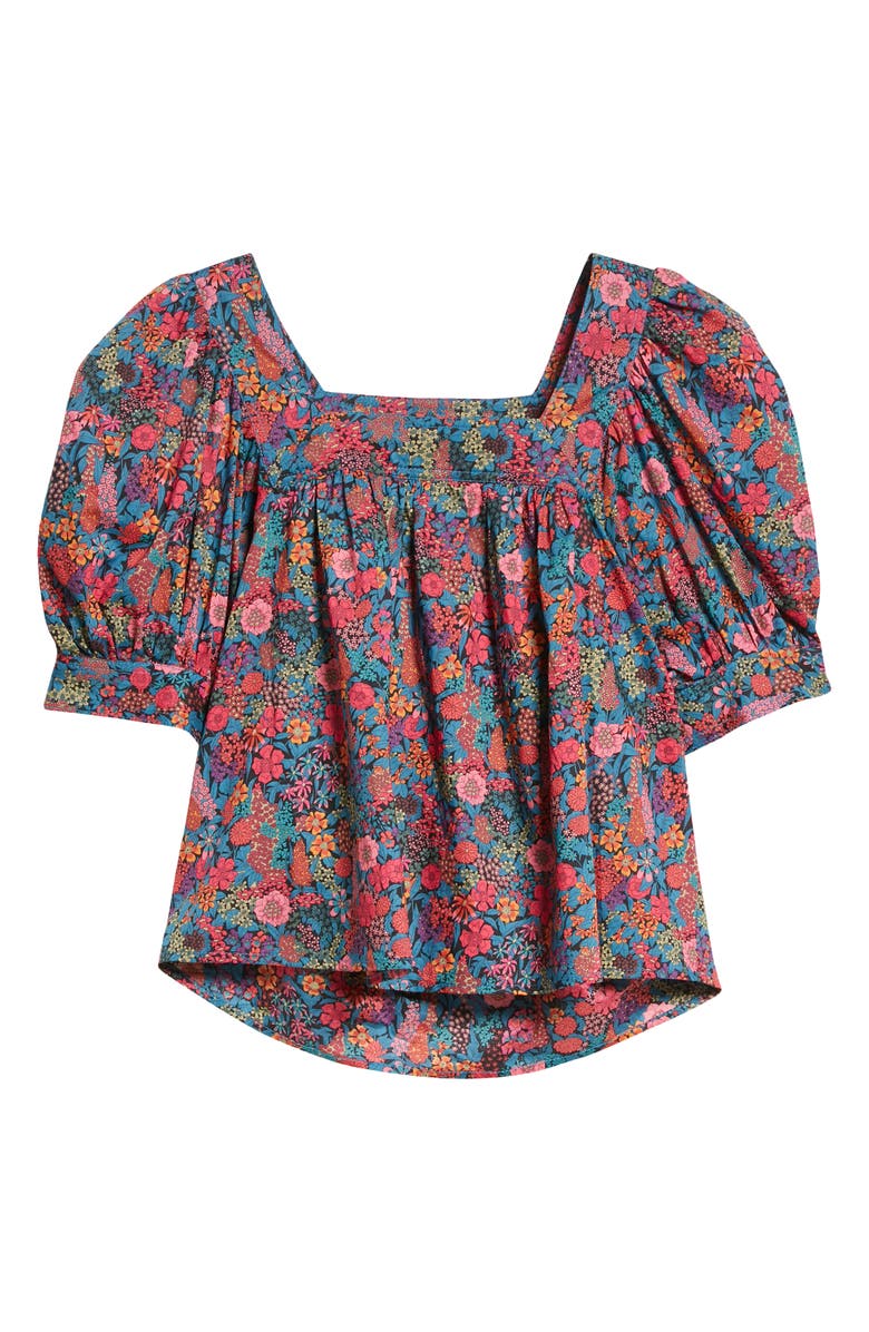 Smythe Floral Square Neck Cotton Top, Alternate, color,