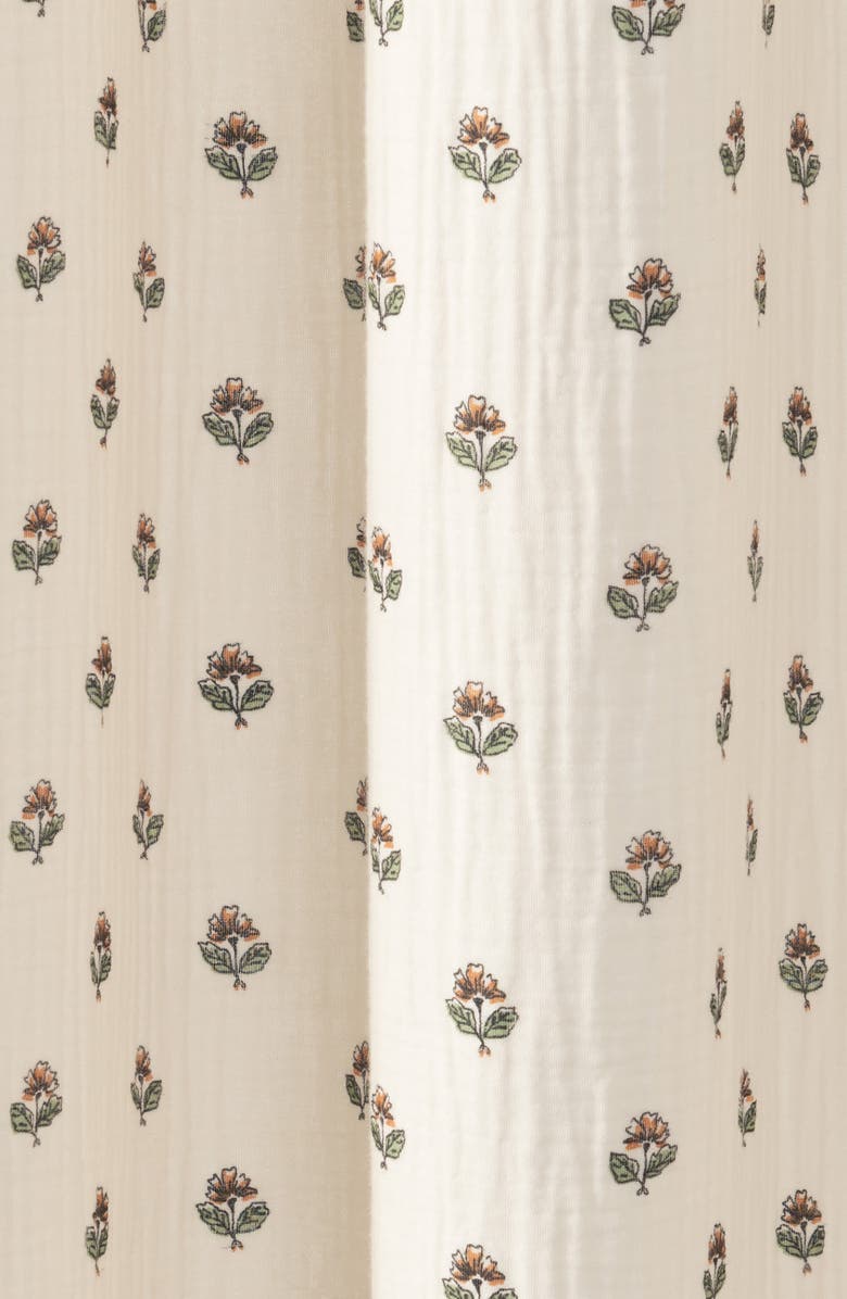 Peri Home Block Print Gauze Shower Curtain, Alternate, color, Ivory Multi