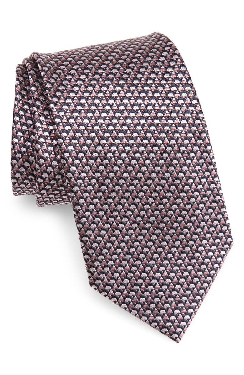 ZEGNA TIES Small Triangle Silk Tie, Main, color, Pink