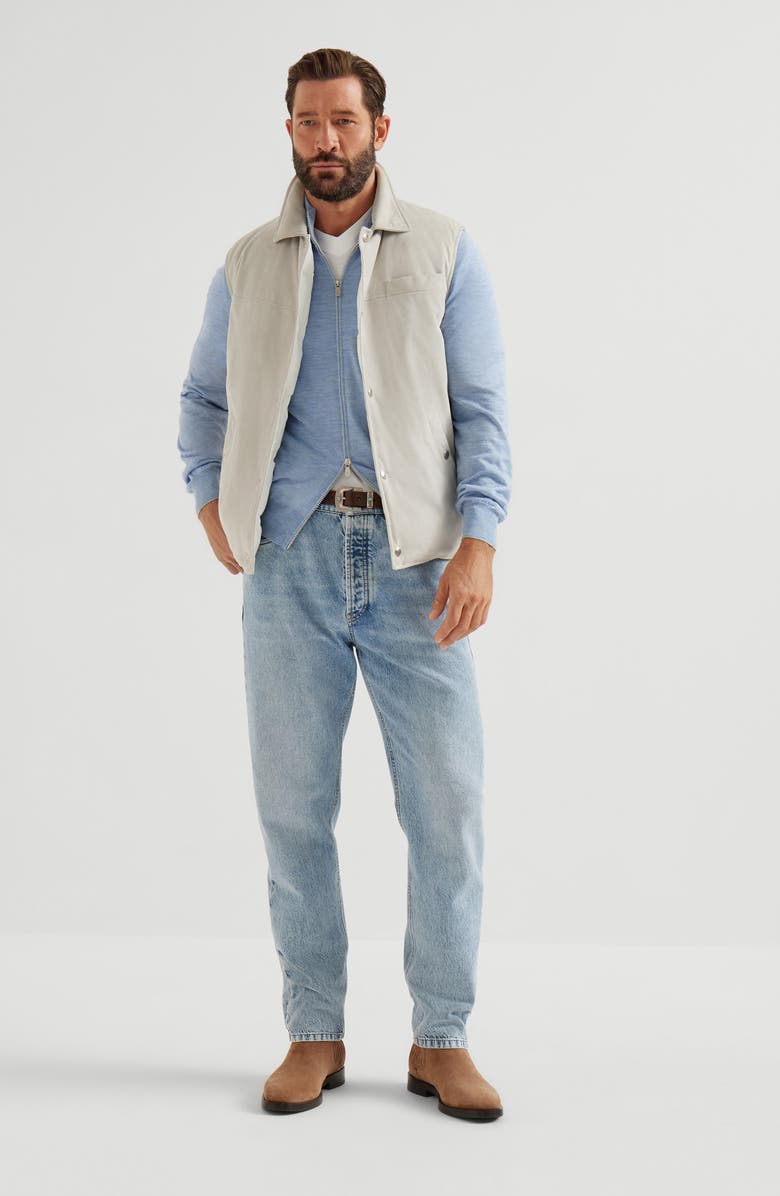 Brunello Cucinelli Lightweight knit cardigan, Alternate, color, Denim