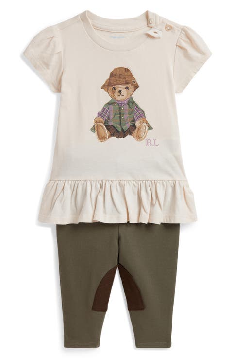 Kids' Polo Bear Peplum Top & Pants Set