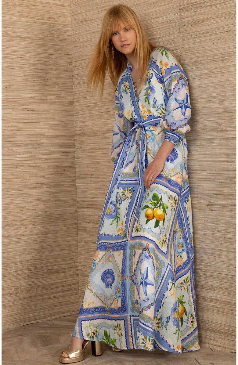 Hale Bob Lakelynn Linen Maxi Dress, Alternate, color,