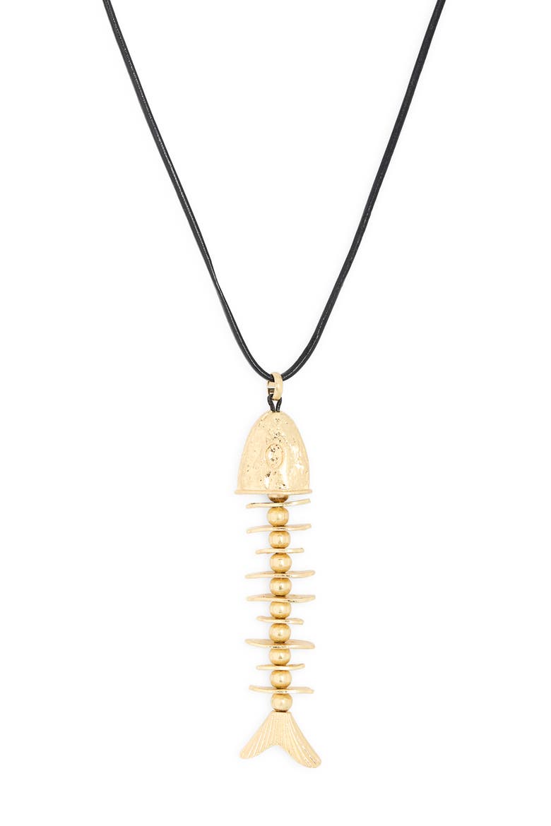 Sea Bone Pendant Necklace, Main, color, GOLD
