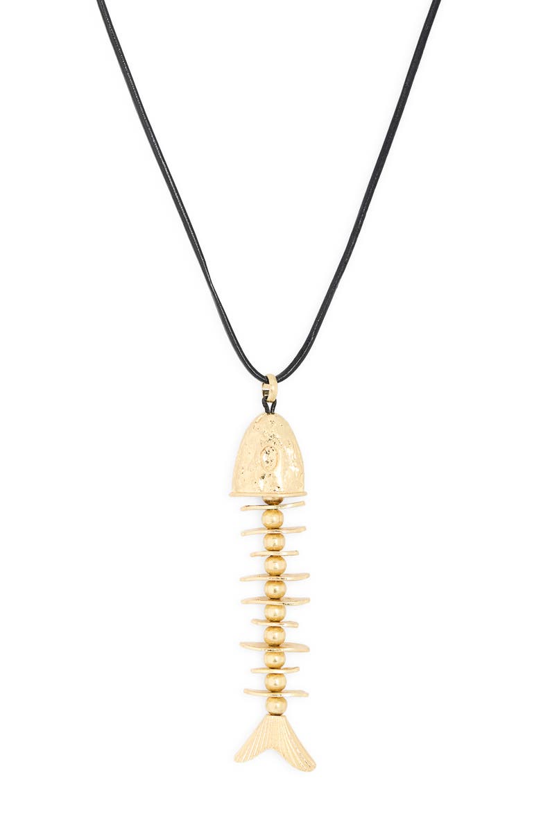 EYE CANDY LOS ANGELES Sea Bone Pendant Necklace, Main, color, Gold