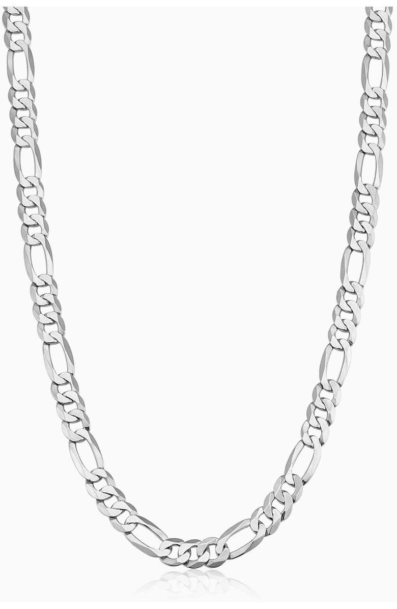 Oradina Men's Founders Figaro Chain in Sterling Silver, Main, color, Silver