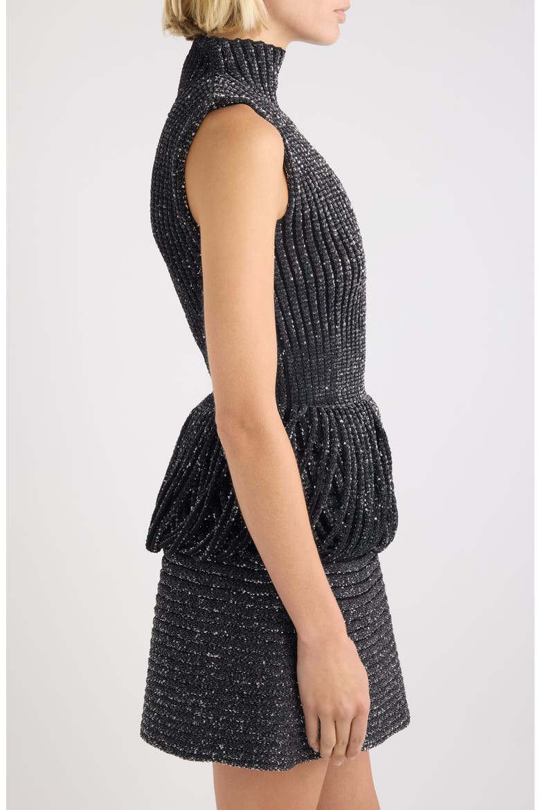 Sequin Rib Sweater, Alternate, color, NOIR ALAIA