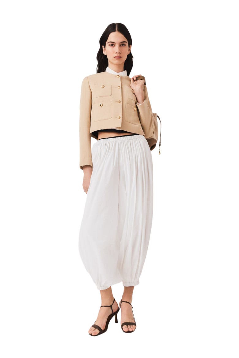 Harem cotton trousers, Alternate, color, White