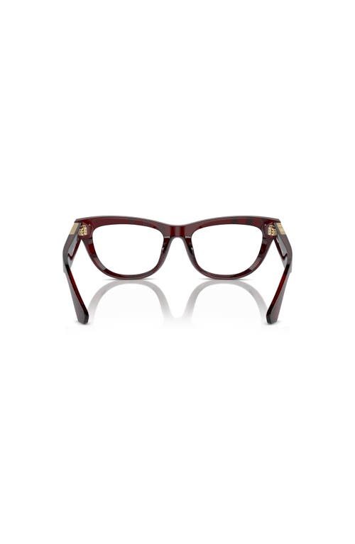 Burberry 52mm Rectangle Optical Glasses In Red