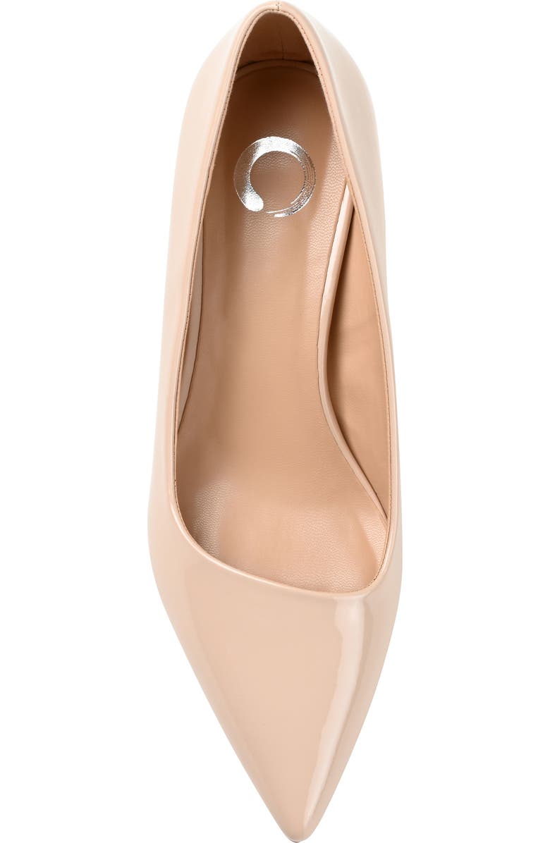 Journee Collection Celica Pointed Toe Pump, Alternate, color, Patent/ Nude