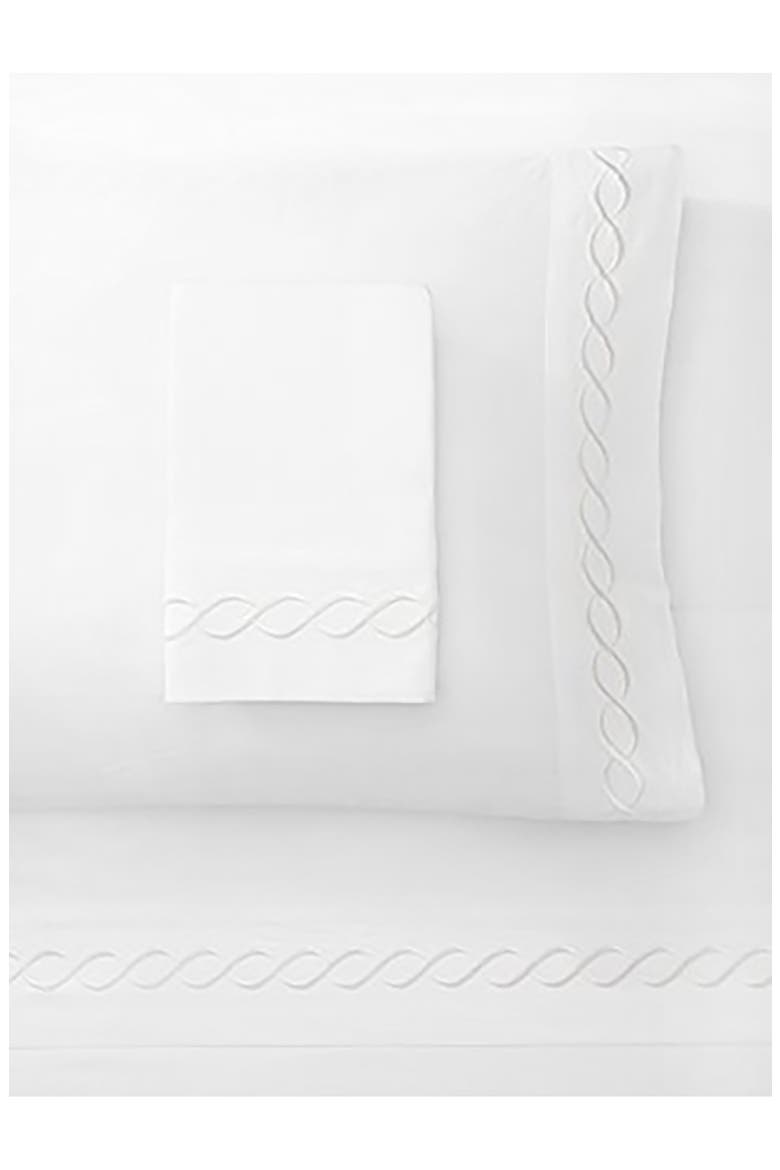Rope Embroidered 600 Thread Count Cotton 2-Piece Duvet Set, Alternate, color, WHITE