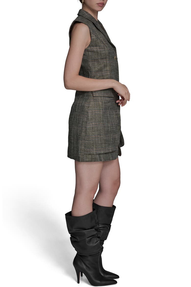 Windowpane Plaid Sleeveless Minidress, Alternate, color, TRUFFLE MU