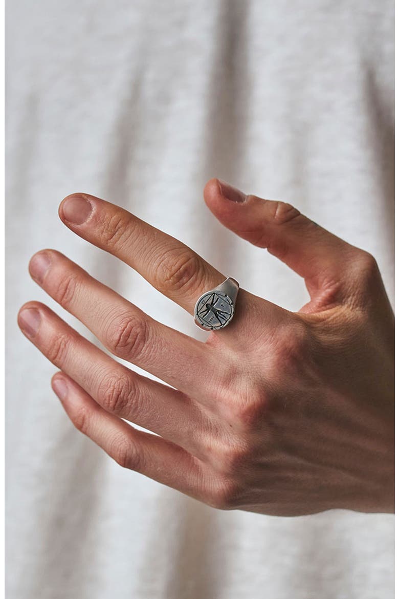 Vitruvian Signet Ring, Alternate, color, SILVER