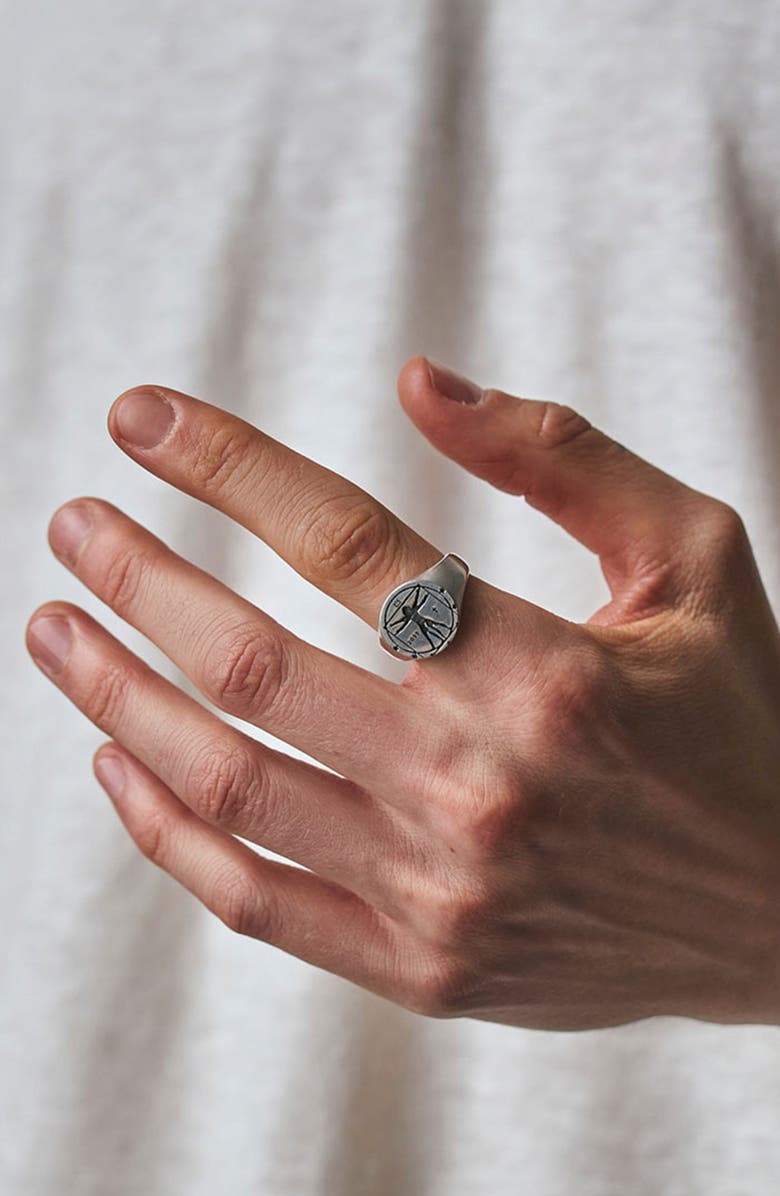 Serge DeNimes Vitruvian Signet Ring, Alternate, color, Silver