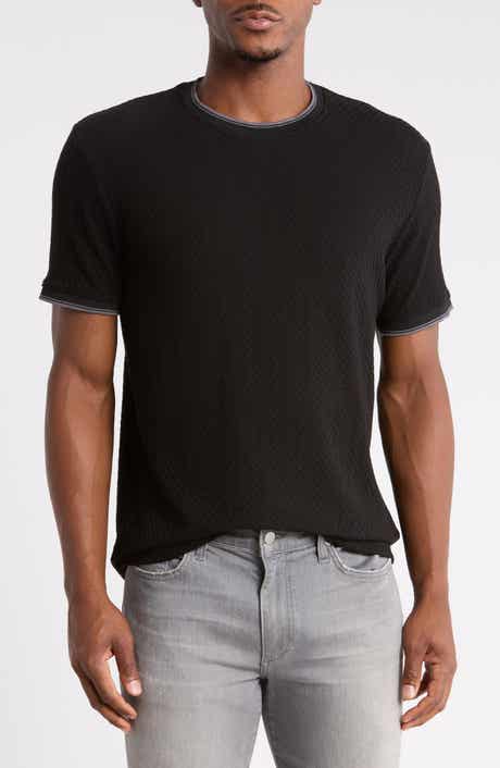 Textured Tipped Crewneck T-Shirt