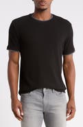DENIM AND FLOWER Textured Tipped Crewneck T-Shirt