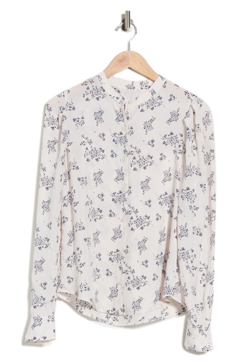 Avery Printed Band Collar Shirt, Alternate, color, FLOWER SHOWER IVORY DUST