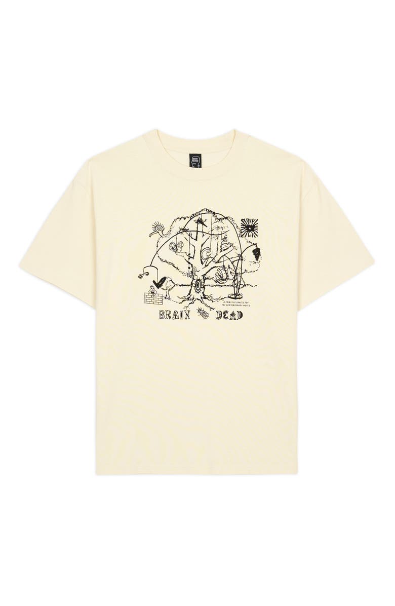 Brain Dead Oracle Cotton Graphic T-Shirt, Main, color, Natural