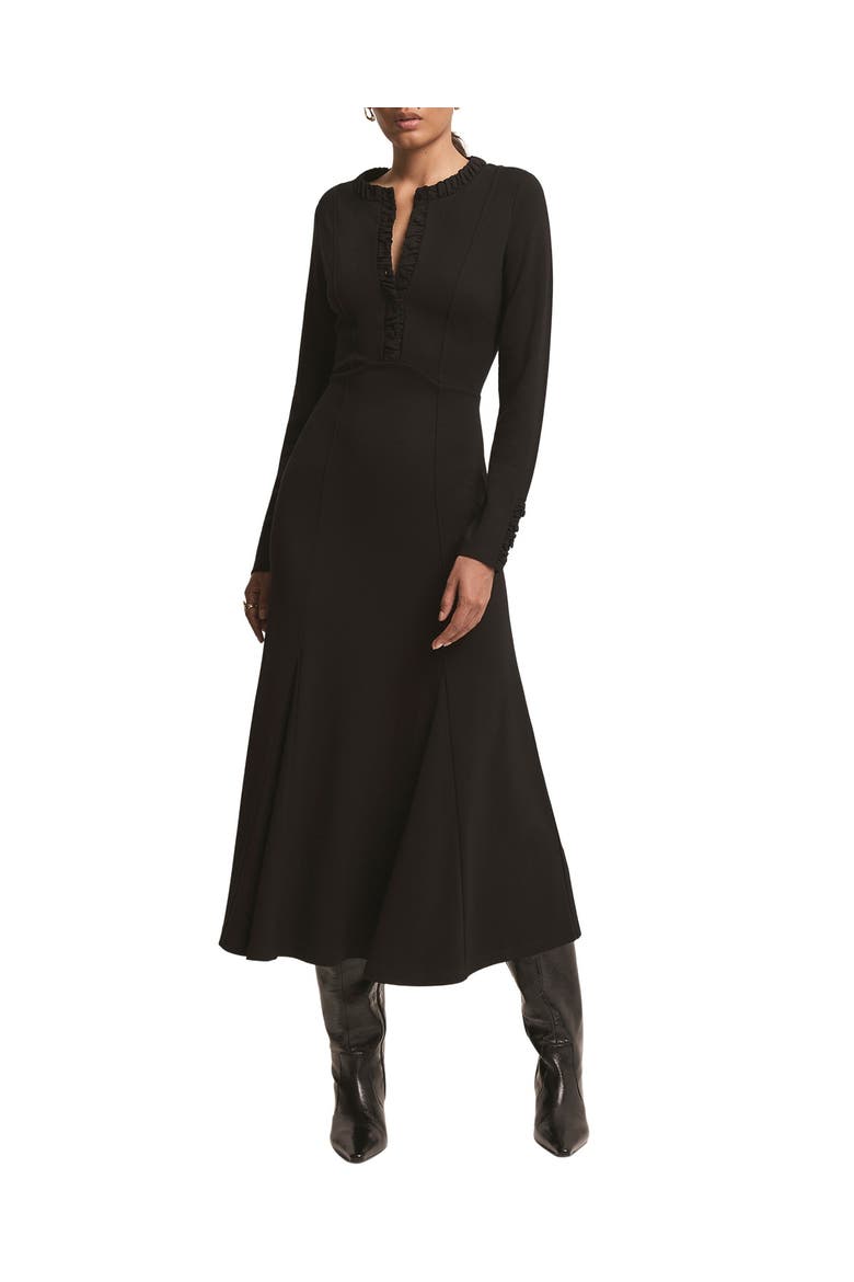 Jersey Midi Dress, Alternate, color, Black