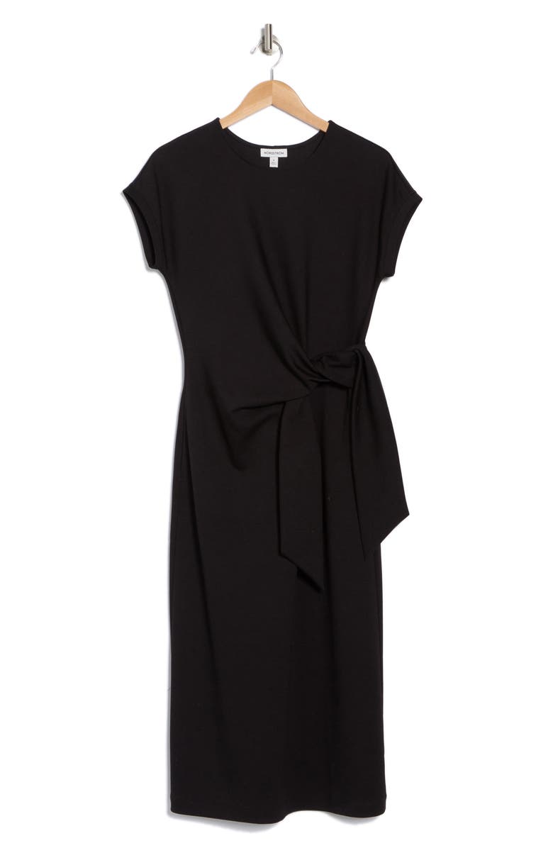 Nordstrom Tie Waist Midi Dress, Alternate, color, 