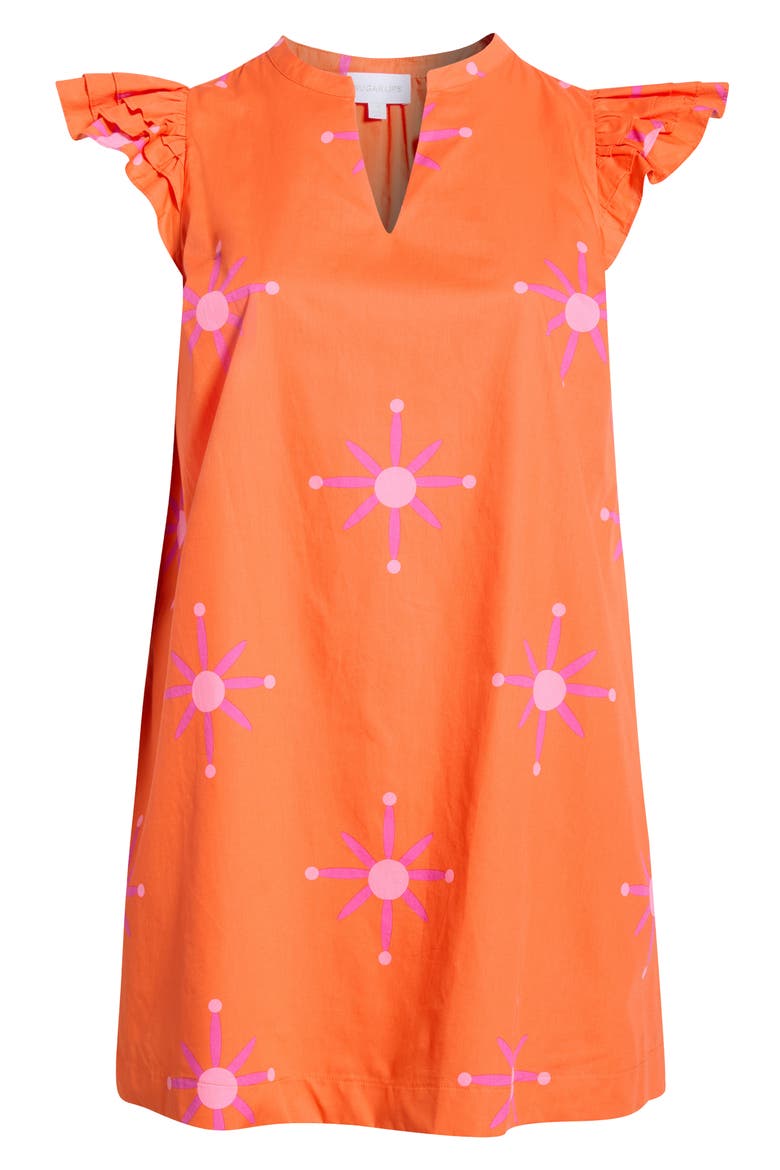 Karani Starburst Evalyn Ruffle Mini Dress, Alternate, color, ORANGE-FUCHSIA