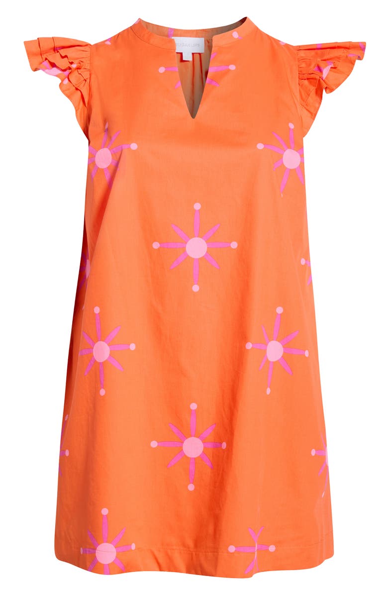 SUGARLIPS Karani Starburst Evalyn Ruffle Mini Dress, Alternate, color, Orange-Fuchsia