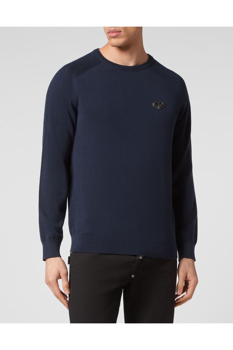 Pullover Round Neck Men, Main, color, navy