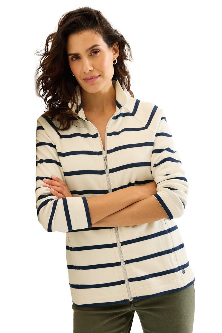 Aruba Full Zip Stripe Hoodie, Alternate, color, COCONUT