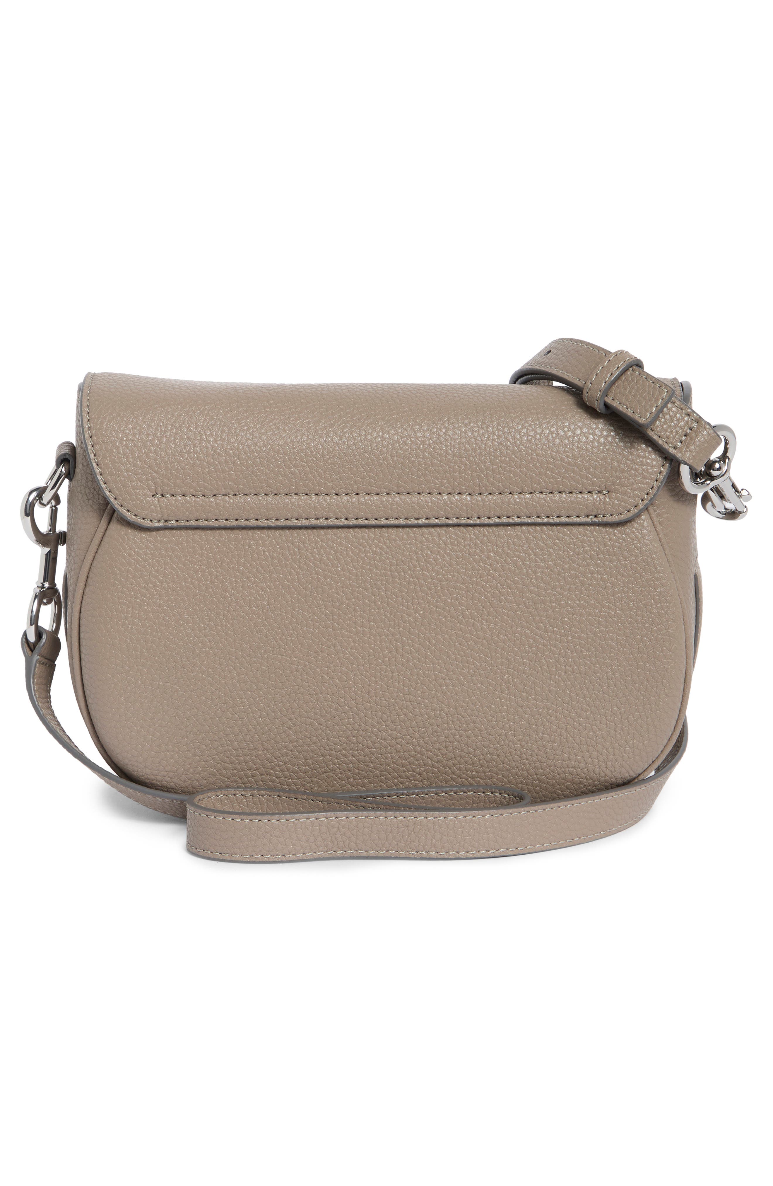 The Large Leather Saddle Bag, Alternate, color, CEMENT