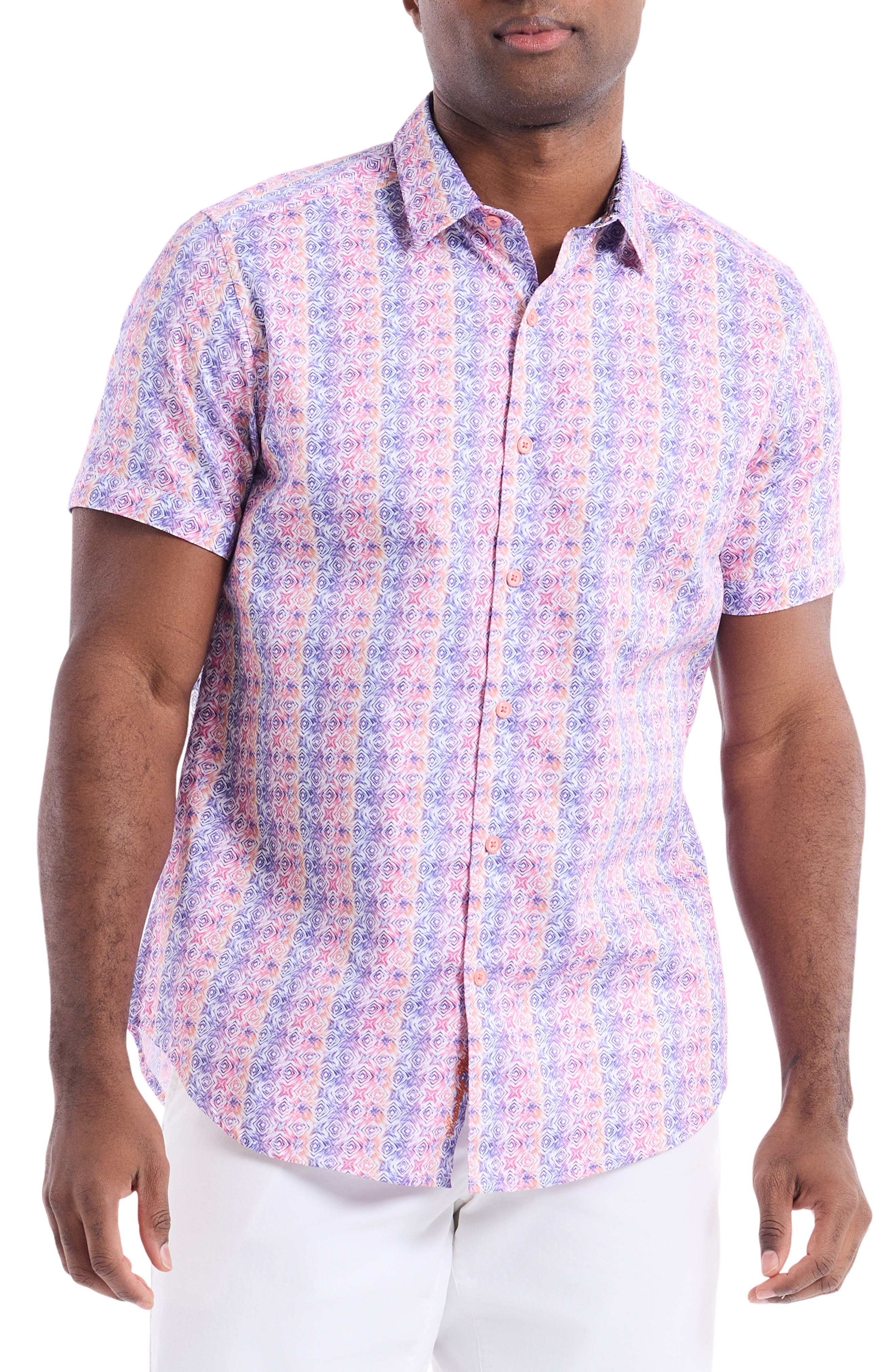 Robert Graham Formby Short Sleeve Cotton Button-Up Shirt