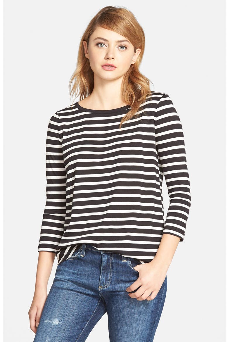 'Mendocino' Stripe Top, Main, color, BLACK