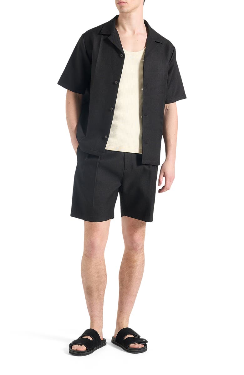 Manière De Voir Bertrand Twin Pleat Tailored Shorts, Alternate, color, Black