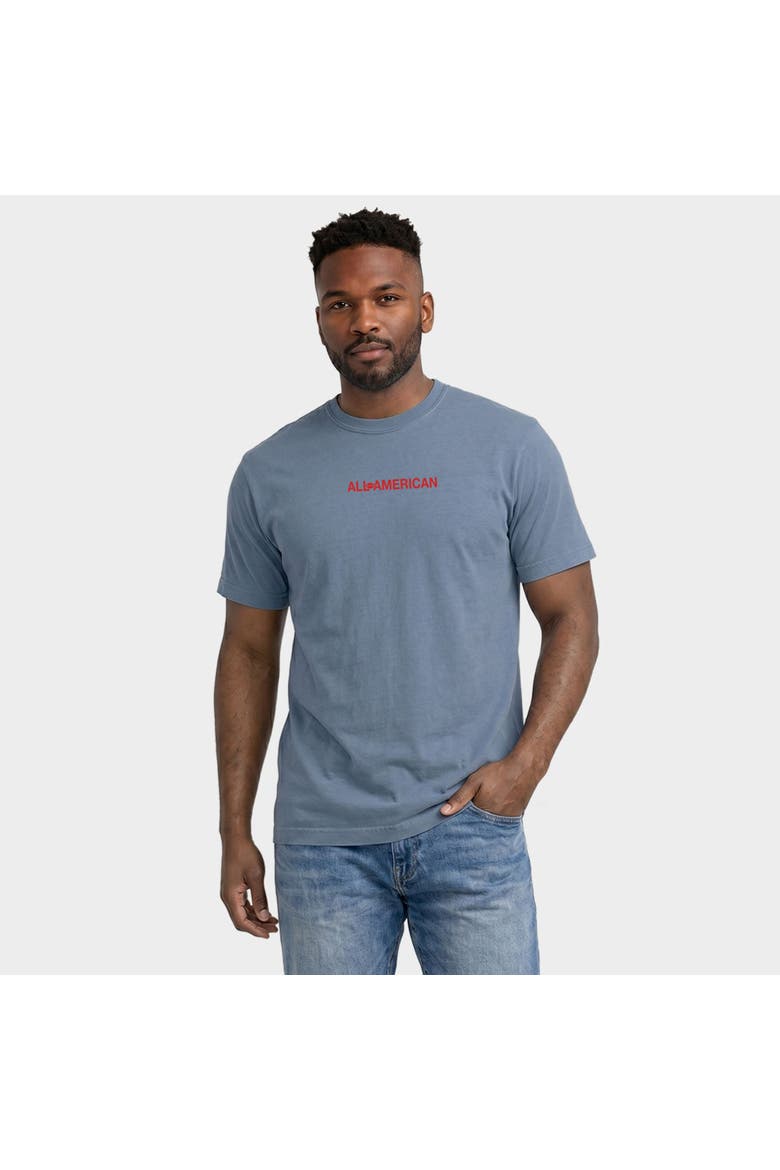 All-American Football Garment Dyed T-Shirt, Alternate, color, Blue Jean