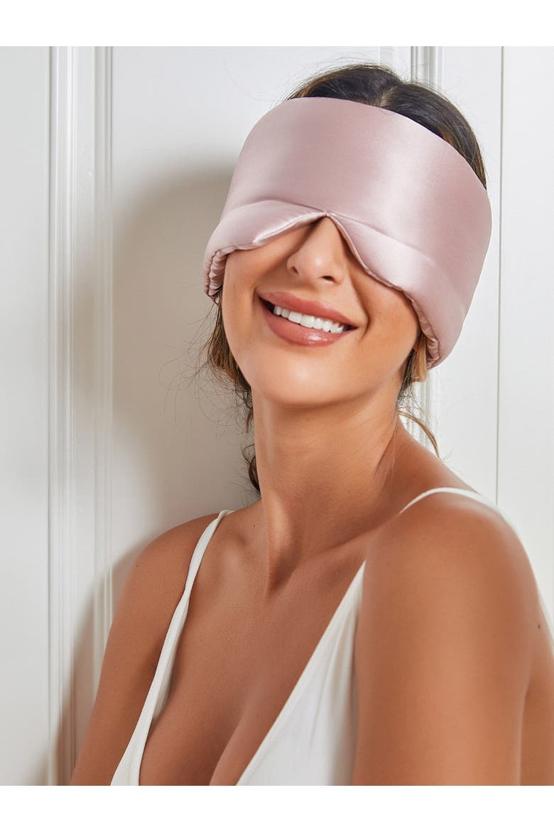 Elegant One Piece Silk Sleep Eye Mask, Main, color, LightPink