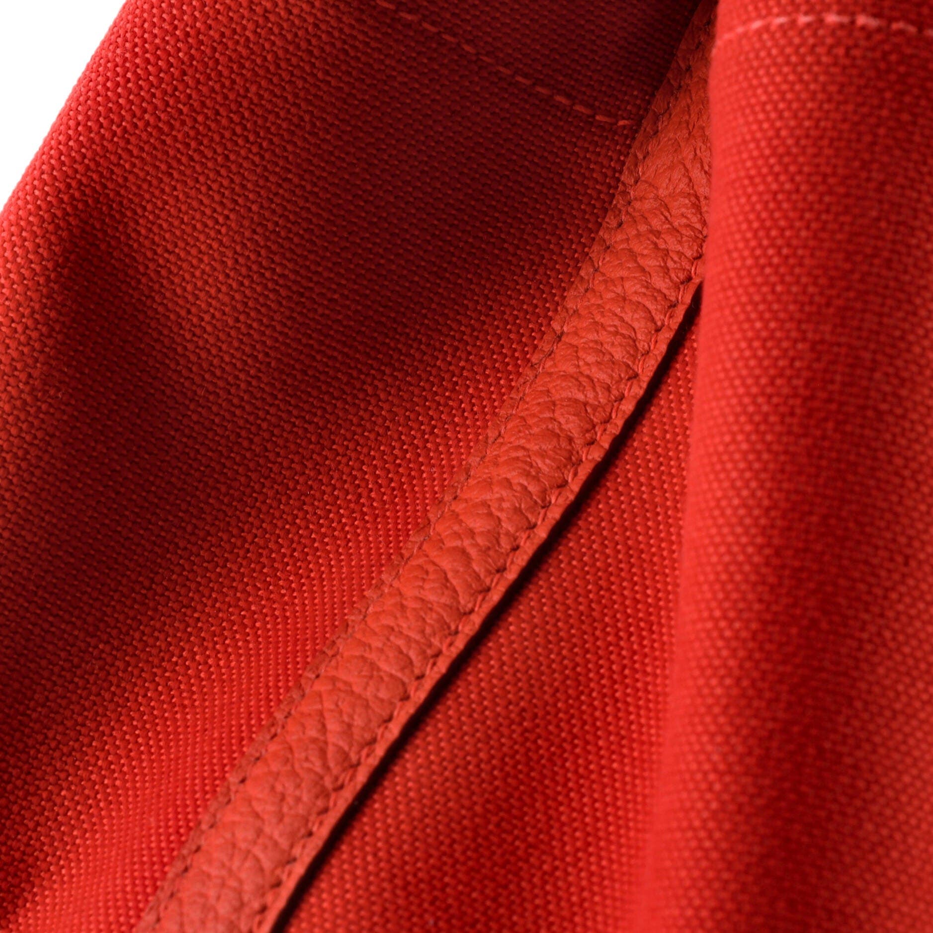 Pre-Owned Hermes Garden Party Pockets Tote Toile and Leather 36, Alternate, color, Rouge Duchesse