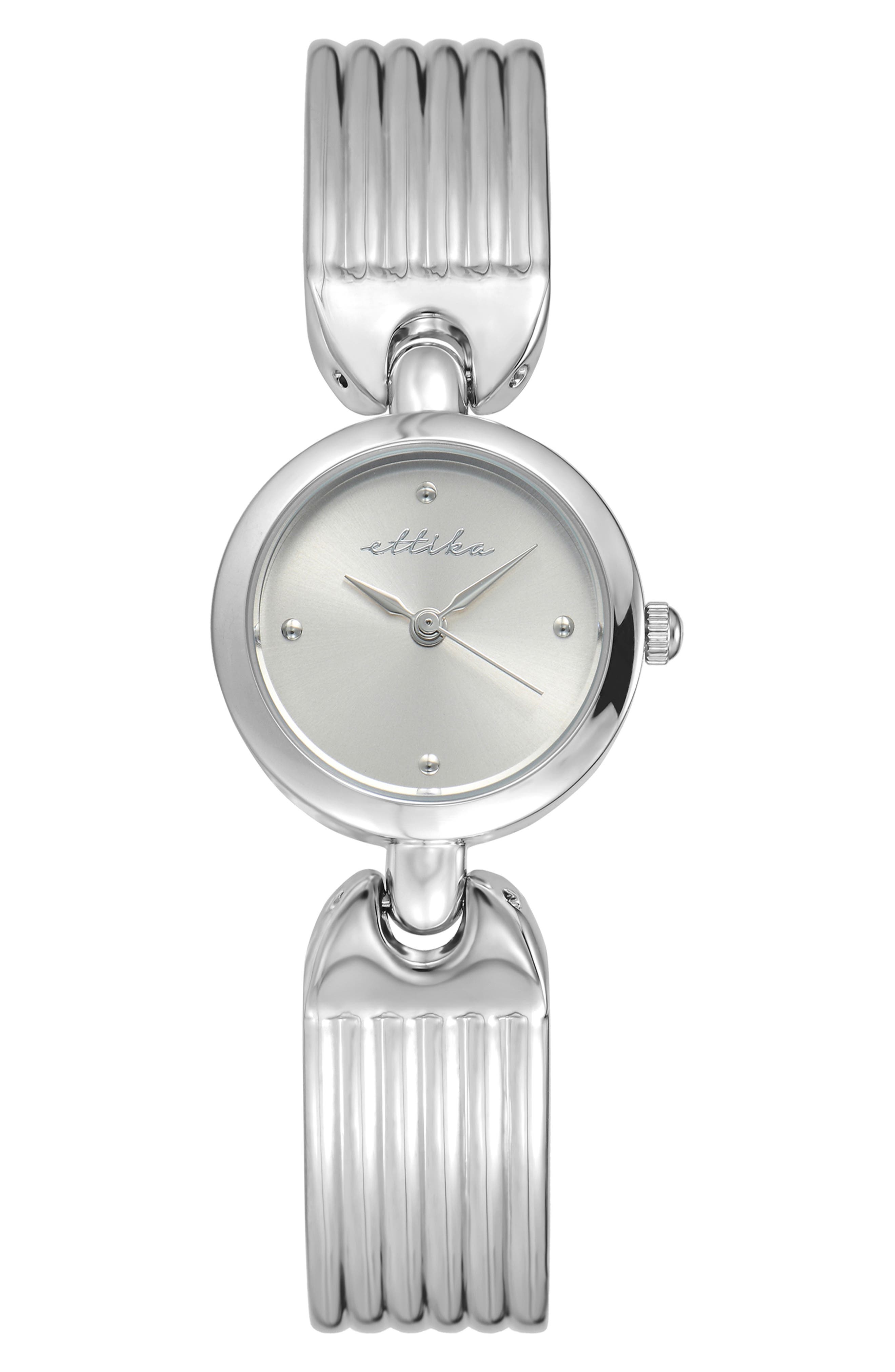 Ribbed Quartz Bracelet Watch, 24mm x 33.5mm
