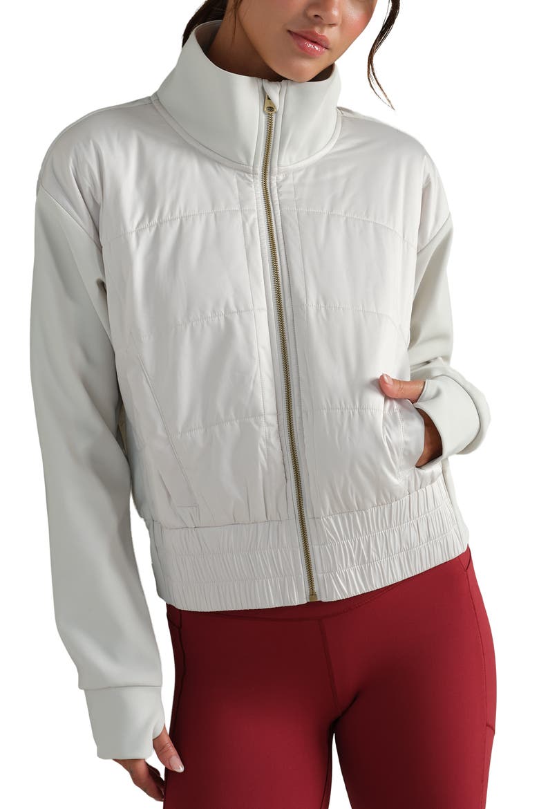 Chalet Quilted Water Repellent Jacket, Main, color, SALT