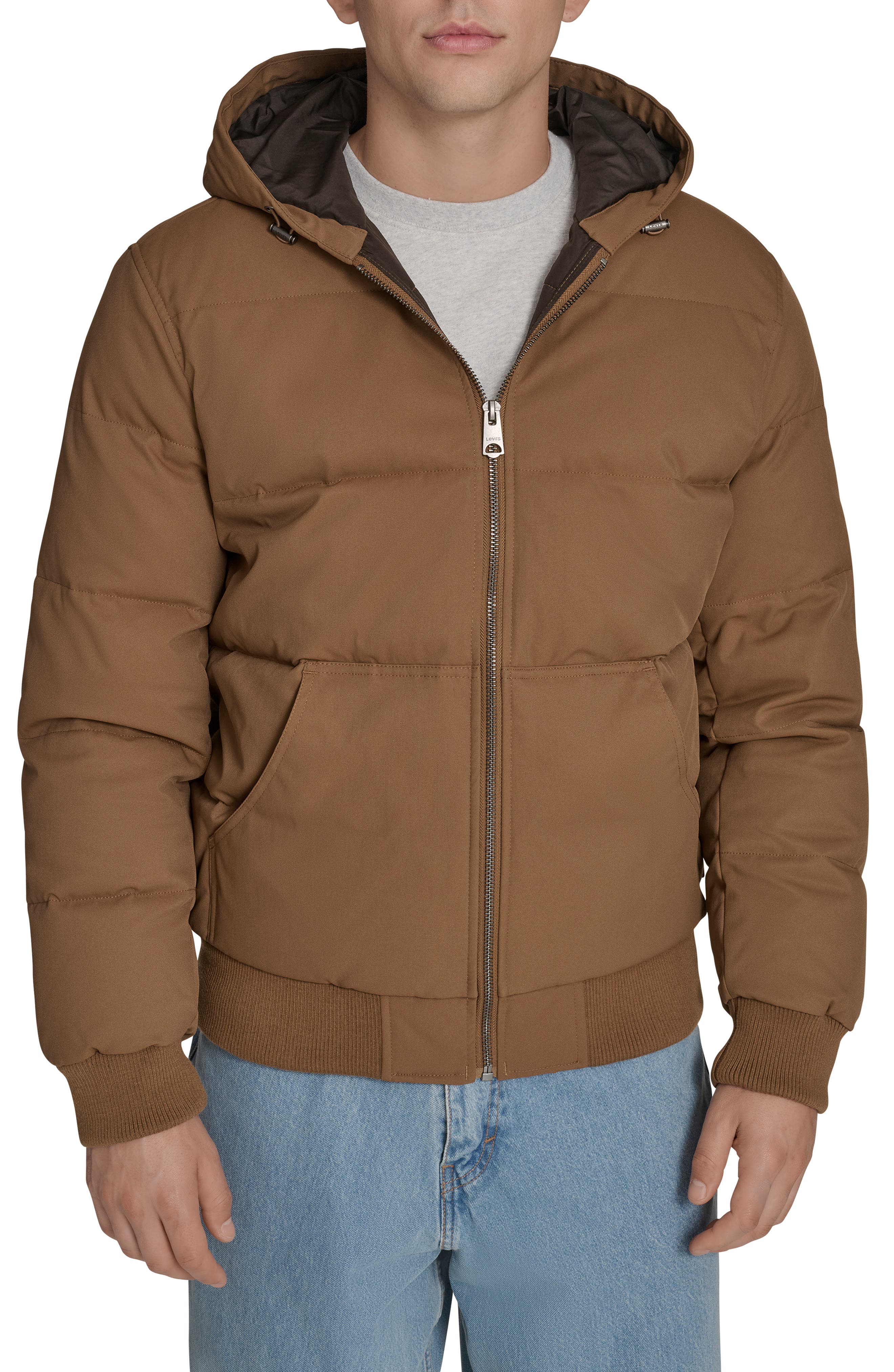 Levi's Quilted Puffer Hoodie Bomber Jacket